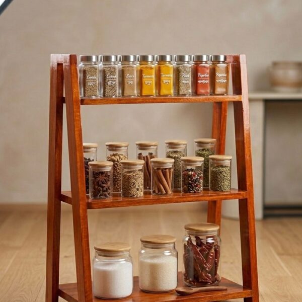 কাঠের তৈরি মশলা রাখার স্ট্যান্ড
