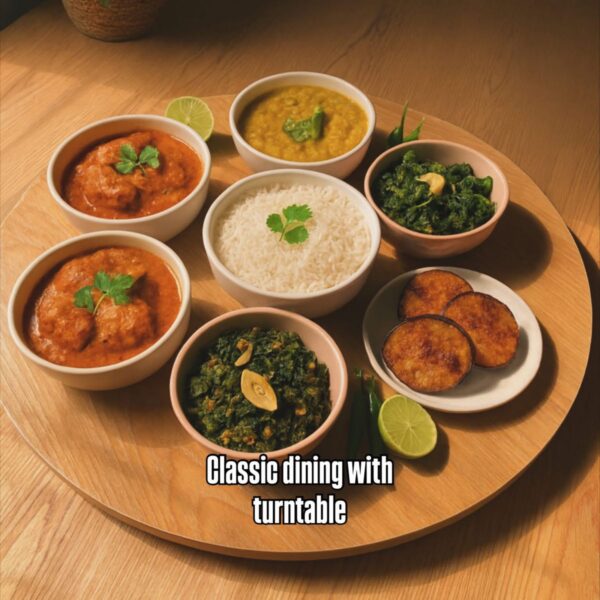 ডাবল লেয়ার ৩৬০° ঘূর্ণায়মান সার্ভিং ট্রে