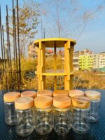১০ পিস এয়ারটাইট কাচের জার প্লাস স্ট্যান্ড সহ - Image 3