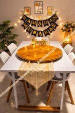 প্রিমিয়াম মেহেগুনি কাঠের ৩৬০° ঘূর্ণায়মান টেবিল টপ। ( কাঠ কালার )