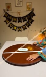 প্রিমিয়াম মেহেগুনি কাঠের ৩৬০° ঘূর্ণায়মান টেবিল টপ। ( তেঁতুল বিচি ) - Image 3