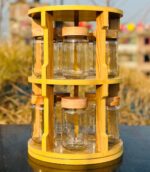 ১০ পিস এয়ারটাইট কাচের জার প্লাস স্ট্যান্ড সহ