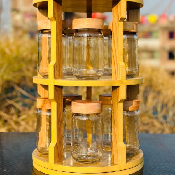 ১০ পিস এয়ারটাইট কাচের জার প্লাস স্ট্যান্ড সহ