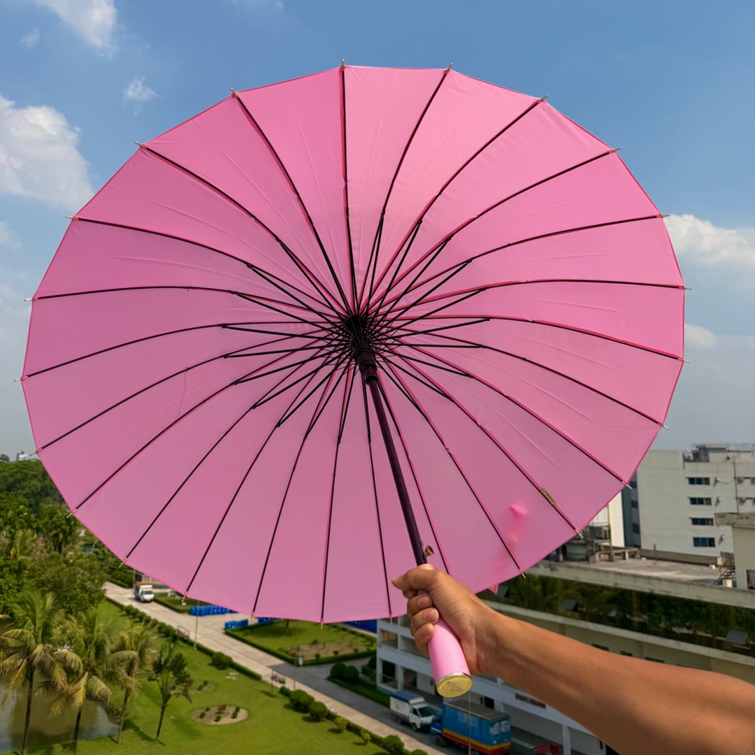 WhatsApp Image 2026-04-12 at 12.54.20 PM ( মিষ্টি গোলাপী ) ২৪ শিকের প্রিমিয়াম ছাতা - Image 1